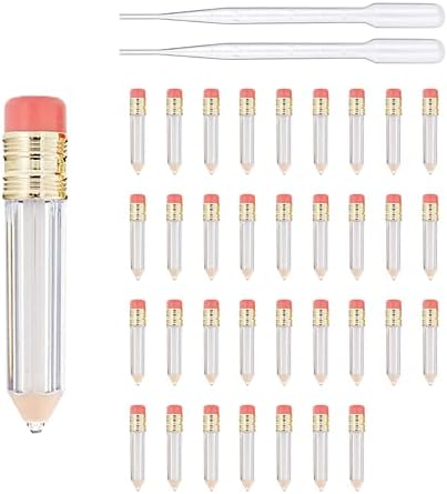34 pcs Mini cute 3ML red children lip gloss packaging pencil shape lip gloss tube (transparent)