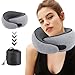 MQZAYZ Airplane Travel Neck Pillow for Support Long Flight,Memory Foam Travel Pillow Compact Head Support with Pain Relief,Ergonomic Sleeping Pillow & Road Trips(Gray)