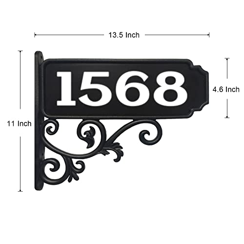 Personalized Double-Sided Reflective Address Sign, Custom Address Plaque For Home, Mailbox, Park, Handcrafted House Number Sign With Screws To Install- Black #TOP4