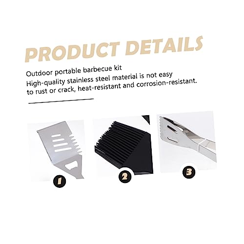 Yardwe 1 Conjunto Conjunto De Ferramentas Para Churrasco Jogo De Utensílios Jogo De Ferramentas Kit