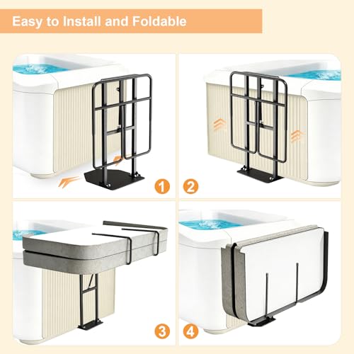 PLUSBROIL Universal Hot Tub Cover Lift Accessories Fit Most Spas Hot Tubs Hydraulic Assist Removal System, Adjustable U-Arms Spa Cover Holder for Hot Tub, Undermount Design Works with All Spa Shapes by PLUSBROIL - Image 5