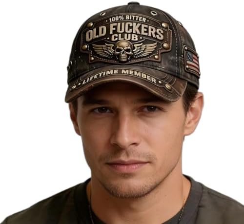 Old Fuckers Club-Vintage Baseball Cap, Hand-Embroidery Adjustable Wash Old Fuckers Club100% Bitter Lifetime Member Hat — view 4