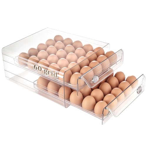 HANSGO Egg Container - Stackable 60 Egg Tray