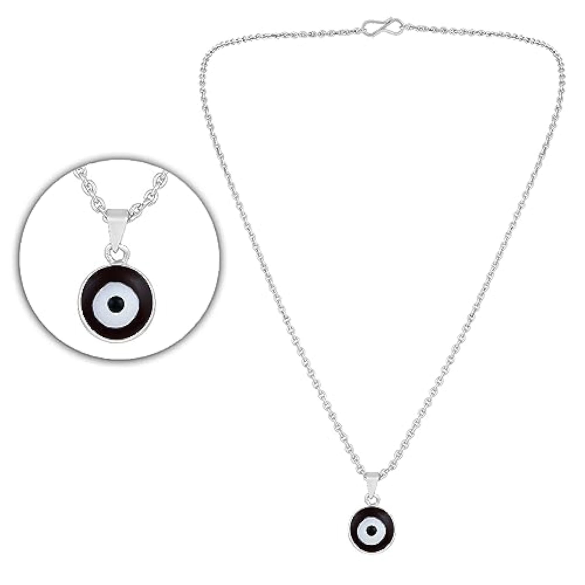 Meenakari Work Evil Eye Pendant with Chain for Women