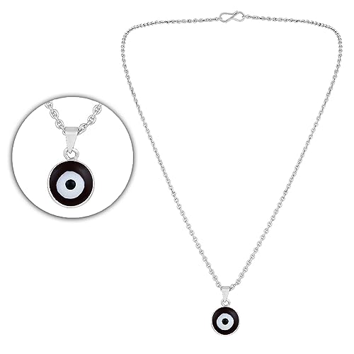 Meenakari Work Evil Eye Pendant with Chain for Women