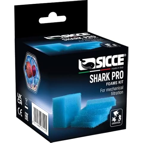 Sicce Shark PRO Replacement Cartridges, Freshwater and Saltwater, for submerged use (Sponges (4pcs. 20ppi, 1pc. 30ppi)) Cover