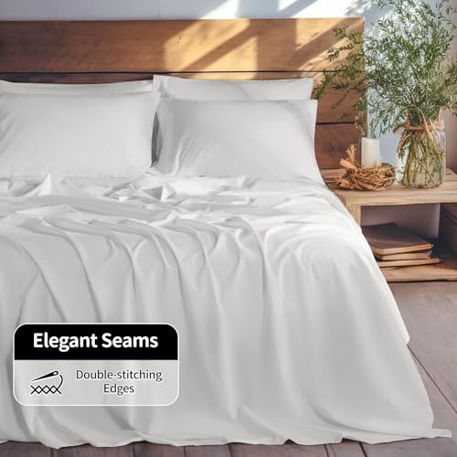 Image of LBRO2M 100% French Pure Linen Sheet Set 6Pcs, 16 inch Deep Pocket Cal King