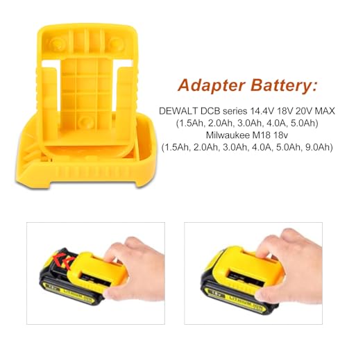 20pas Tool Holders and Battery Holder for Dewalt 20v Wall Mount Hanger Battery Drill Tool Storage Shelf for Milwaukee M18(Yellow) by KETTKEL - Image 3