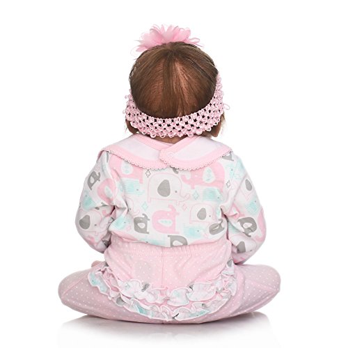 Pedolltree Reborn Baby Dolls Girl 22" Lifelike Full Body Silicone Vinyl Realistic Washable Handmade Anatomically Correct Gift Set #TOP4
