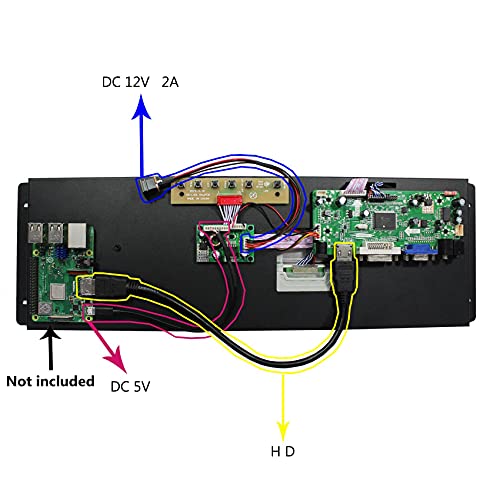 Image of VSDISPLAY 14.9 inch 1280X390 LCD Screen LTA149B780F with H /D VGA DVI Controller | Wall-Mounted Metal Case,Work as Marquee Monitor, for Minor Cabinet Alterations