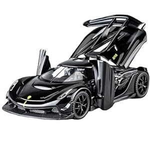 Toy Cars Model Jesko Black Alloy Collectibles Die-cast Vehicles with Sound and Light