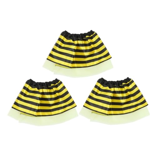 OUNONA 3pièces Déguisement Abeille Pour Fille Jupe Tutu Rayée Robe Déguisement Tenue Cosplay Pour Fête Ou Halloween
