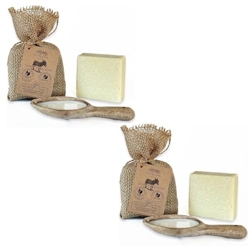 Dr.Ancient Donkey Milk Soap Bar, Organic Soap Bars Handcrafted the Traditional Way, Natural, Used for Face Wash, Body Wash, Hand Cleansing and Daily Skin Care, Nourishing Cleanser (Pack of 2)