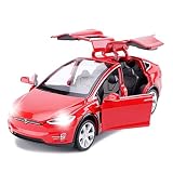 Diecast Car Model X Toy, 1:32 Scale Zinc Alloy Casting Pull Back Vehicles Door Opening with Sound an
