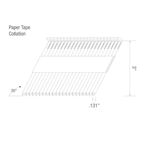 Grip Rite Prime Guard GRP10ZH1 30 Degree Paper Tape Offset Round Head Bright Coated Collated Framing Nails, 3" x 0.131" by Grip-Rite - Image 4