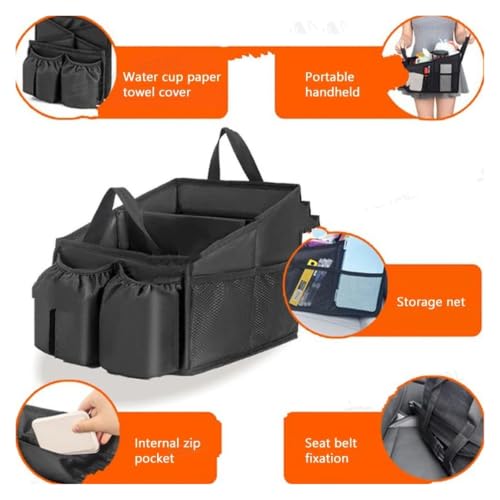 Basurero para coche organizador asiento automóvil bolsa almacenamiento trasero 3