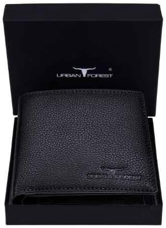 URBAN FOREST Stan Black Minimalist Leather Wallet for Men