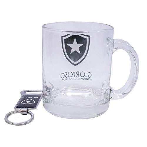 Caneca De Vidro Com Abridor De Garrafas 350ml - Botafogo