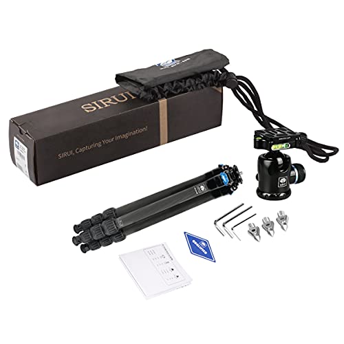 Sirui Am-254 Carbon Fiber Tripod With K20X Ball Head, Compact Travel Tripod Kit With Quick Release Plate (Am-254+K20X) #TOP6