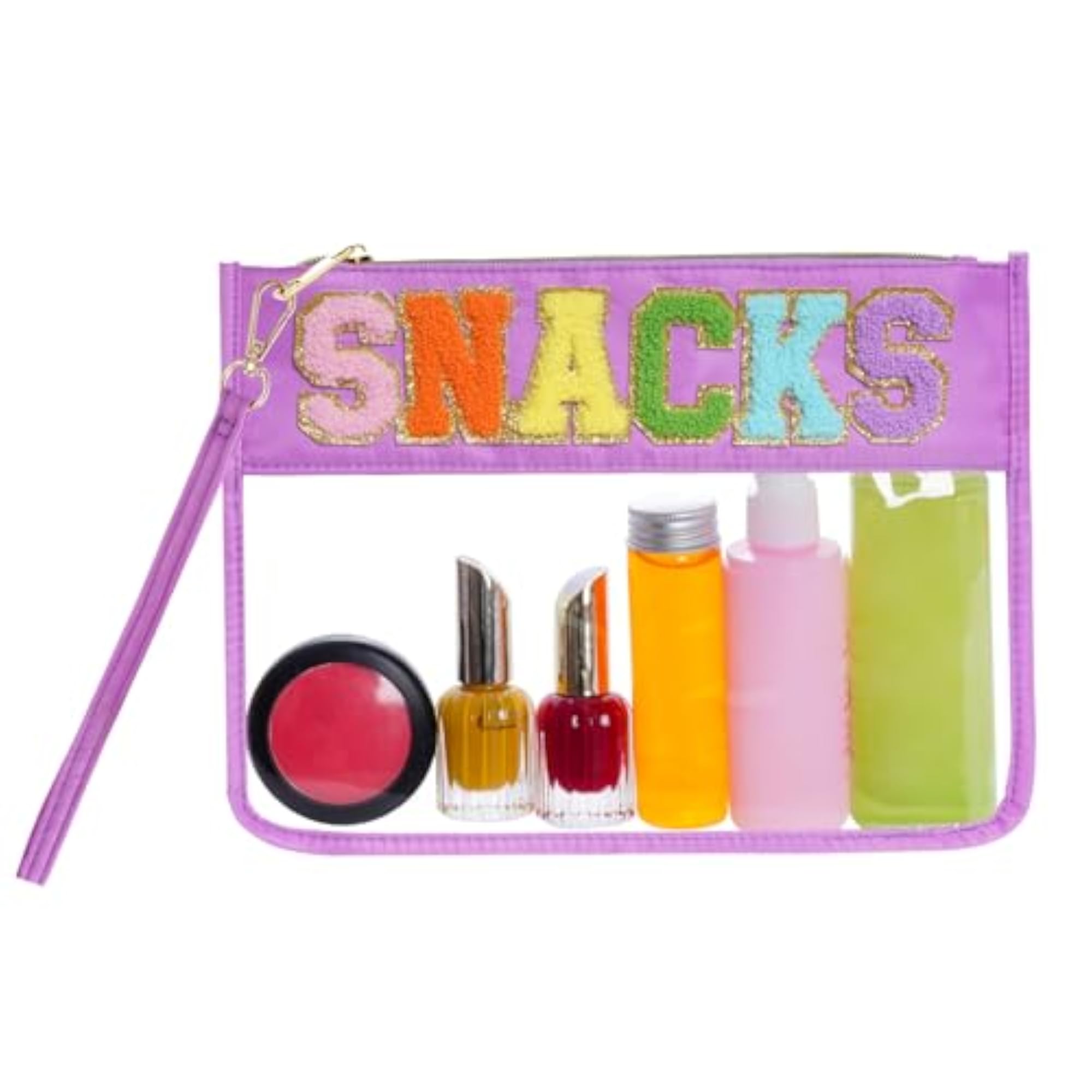 Chenille Letter Bag Clear Makeup Pouch, Multi-purpose