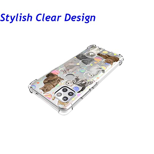 Glorianguyen Designed For Moto One 5G Ace 2021/Motorola G 5G Case, Cute Space Cat Cartoon Animal Print Stylish Pattern For Moto Case Women Girls, Soft Tpu Anti-Shock Case For Moto #TOP6