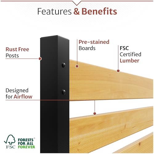 42in H x 38in W (2 Panels) No Dig Enclo Charleston Cedar Wood Privacy Screen, Ideal Outdoor Privacy Wall, Pool Equipment Enclosure, Trash Can Enclosures, Air Conditioner Fence, EC18009
