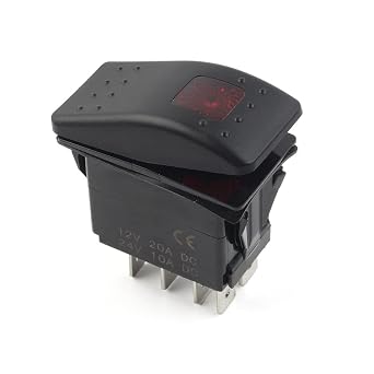 Three T 308-1038 Onan Cummins 308-1038 RV Generator Rocker ABS Start Stop Switch Button Red lens For RV Durable