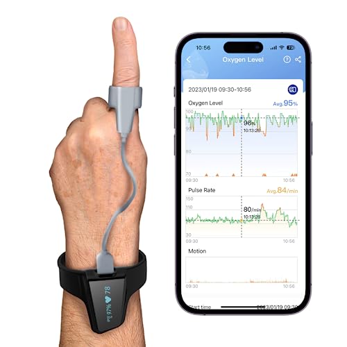 Image of Continuous Wrist Pulse Oximeter, Oxygen Monitor, Tracking SpO2 and Pulse Rate with Audible Buzzer, Bluetooth, 72 Hours Battery Life, PC Software & App