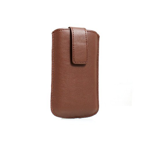 Sistema de S Sleeve case funda con pestaña lengüeta funda en marrón para Nokia C3 – 00 C6 – 00 C7 – 00 E63 E65 E71 E72 E75 N73