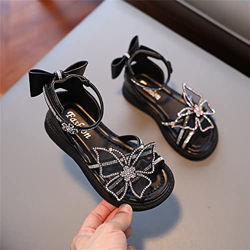 MATERUIEYES Girls Sandals Kids Bow Water Drill Sandals Little Girls Open Toe Sandals4