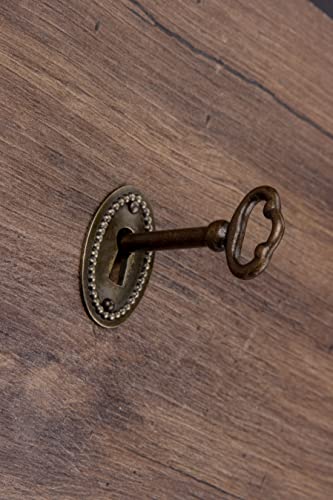 Oval Antique Brass Plated Decorative Keyhole Cover | 1 1/2" X 1" | Keyhole Escutcheon Plate For Cabinet Door, Dresser Drawers, Desk | Antique, Modern Furniture Hardware | K11-B260 #TOP3