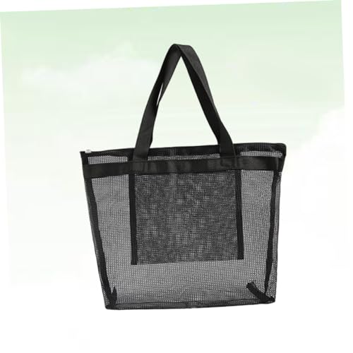 ABOOFAN Large Tote Bag Mesh Bag Waterproof Shopping Tote for Dry Wet Clothes Black3