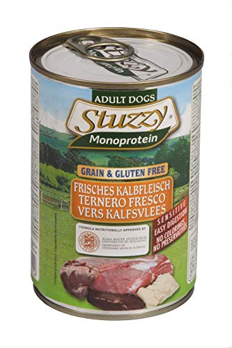 Stuzzy, Cibo Umido per Cani Adulti al Vitello, Monoproteico in Patè (6 Lattine da 400g)