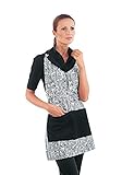 ATELIER DEL RICAMO GREMBIULE CON ZIP E COLLETTO STAMPATO MADEIRA ISACCO-Bianco/Nero
