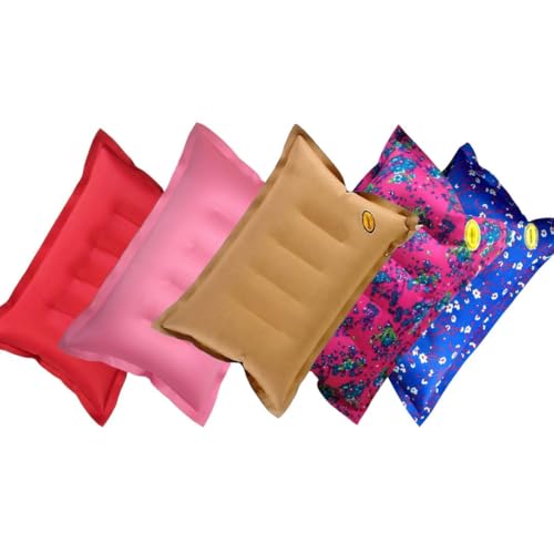 Image of Duckback Self-Inflating Air Pillow | Waterproof & Durable Travel Pillow For Neck & Back Support | Comfortable & Portable Cushion For Camping, Car, Office, & Home (Pack of 5),Multicolour