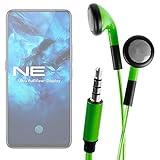 DURAGADGET Auriculares In-Ear con Luz LED Verde Compatible con Smartphone Vivo NEX 3 5G, Vivo NEX 3 - ¡Las Luces Se Mueven Al Ritmo De La Música!
