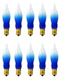Menorah Bulbs Blue and  White Electric Hanukkah Menorah Flame Shaped Replacement Bulbs (10-Pack)