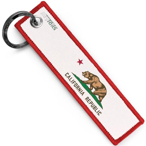 Image of KEYTAILS Keychains, Premium Quality Key Tag for Auto, Motorcycle, Backpacks, Gift [California Flag]