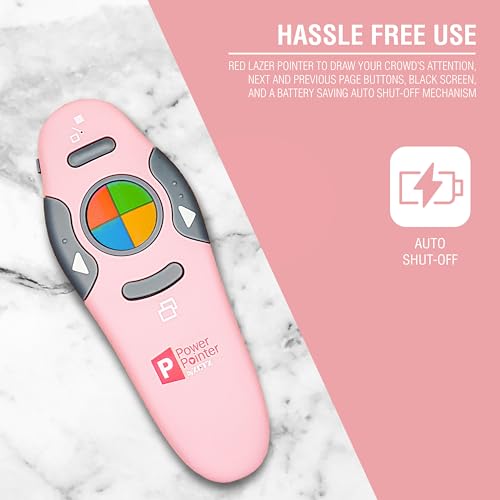 Clicker de apresentação PowerPoint, controle remoto de apresentador sem fio USB com ponteiro Lazer,