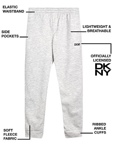 DKNY Boys Sweatpants - 2 Pack Soft Performance Fleece Boys Joggers Athletic Pants with Elastic Waist for Toddlers and Kids3
