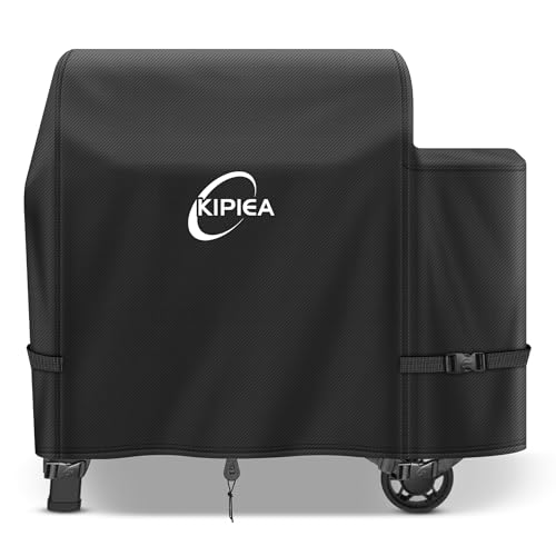 Image of Kipiea 600D Pellet Grill Cover for Weber Searwood XL 600 & Smoque XL, Waterproof BBQ Smoker Cover, UV Resistant, No Tear, No Fading
