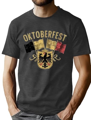Oktoberfest Tee Shirts Men: Let's Get Schnitzel Faced Shirt Vintage German Oktoberfest Party Tops Short Sleeve