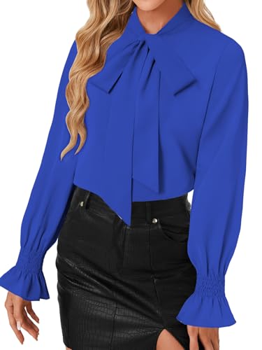 Image of LYANER Women's Bow Tie Neck Business Work Blouse