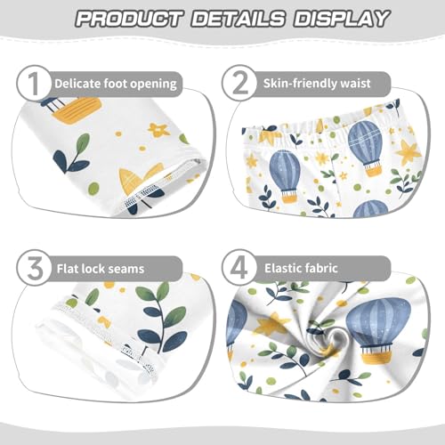 Cute Hot Air Balloon Stars Girls Leggings Soft Stretch Workout Yoga Dance Pants for Kids Casual Tights3