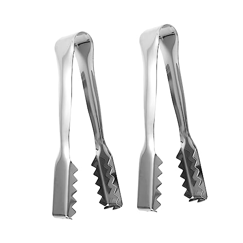 ABOOFAN 2Pcs Ice Cube Tongs with Serrated Grip Portable Fruit Clamps for Sugar Ice Balls and More for Parties and Daily Use