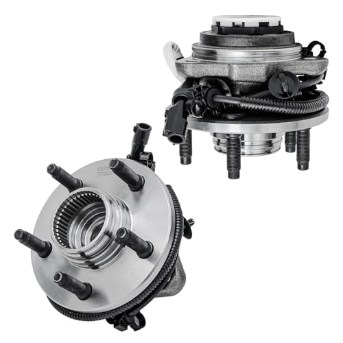 Detroit Axle - 2pc 4WD Front Wheel Bearing Hub for 1998-2000 Ford Ranger Mazda B4000 5-Lug [w/ 4-Wheel ABS], Replacement 1999 Ranger B4000 Wheel Bearing and Hub Assembly