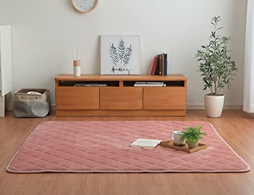 キルトラグ こたつ敷き布団 長方形 フラン キルト ラグ スモーキーピンク 約190×260cm 3畳 ホットカーペット カバー 床暖房対応 滑り止め 無地 北欧 おしゃれ #9845837