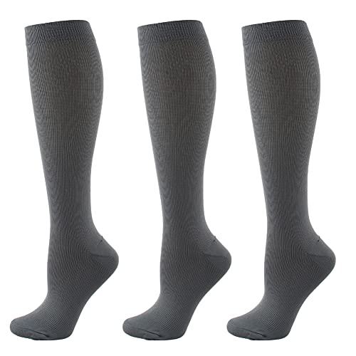 HYCOPROT Compression Socks for Women & Men Circulation (3 works) 15-20 mmHg for Athletics Running Nurses Pregnancy Travel