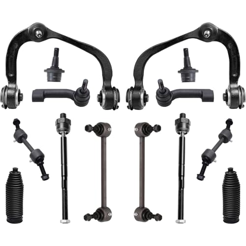 Image of Detroit Axle - Front End 14pc Suspension Kit for 2007-2014 Ford Expedition Lincoln Navigator, 2 Upper Control Arms 2 Lower Ball Joints 4 Front & Rear Sway Bars 4 Tie Rods 2 Boots Replacement