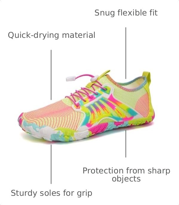 Image of Water Shoes for Men Barefoot Quick-Dry Aqua Sock Outdoor Athletic Sport Shoes for Kayaking, Boating, Hiking, Surfing, Walking